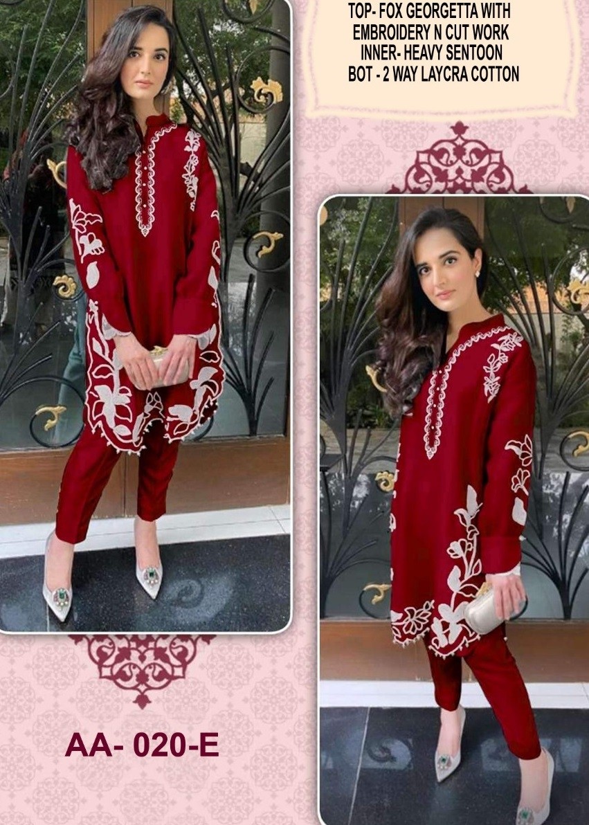 AARSH AA 020 E RED WHOLESALER PAKISTANI KURTIS DEALER