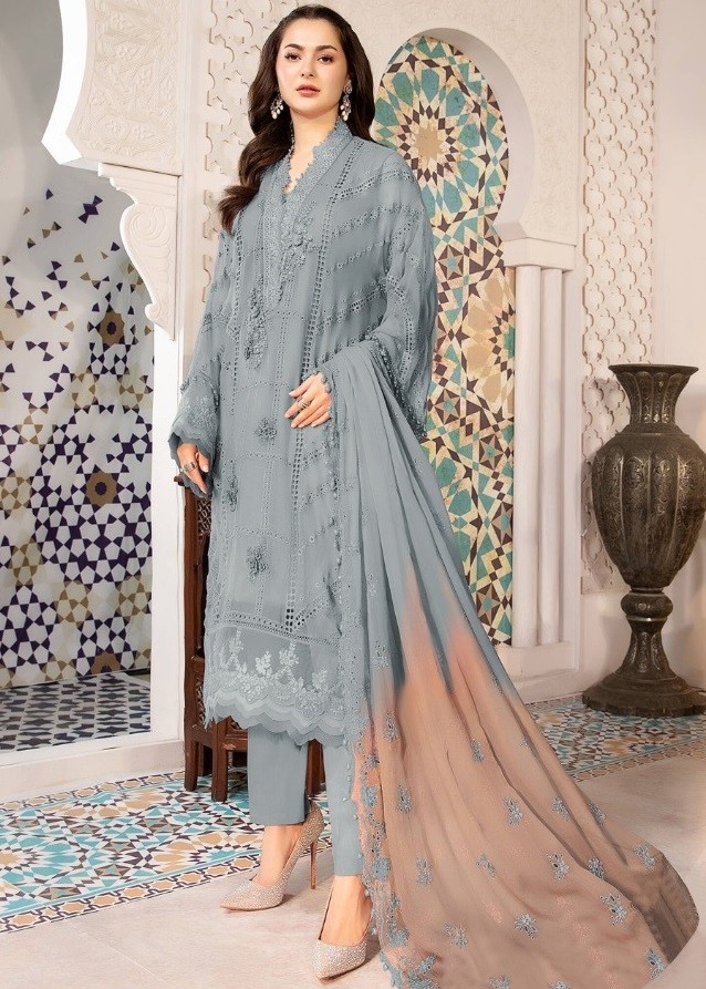 MAARIA A 9112 D PAKISTANI SUITS FOX GEORGETTE
