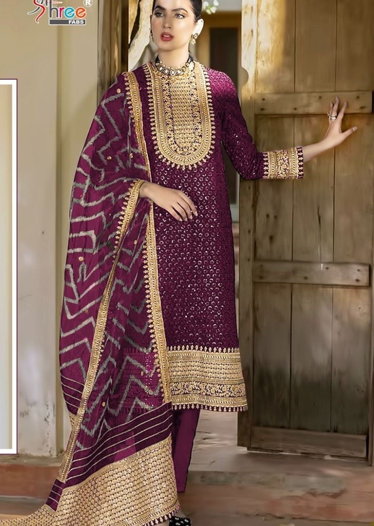 SHREE FABS S 445 B PAKISTANI SUITS WHOLESALE SINGLE