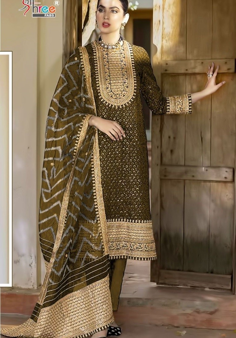 SHREE FABS S 445 C PAKISTANI SUITS SINGLE PIECE
