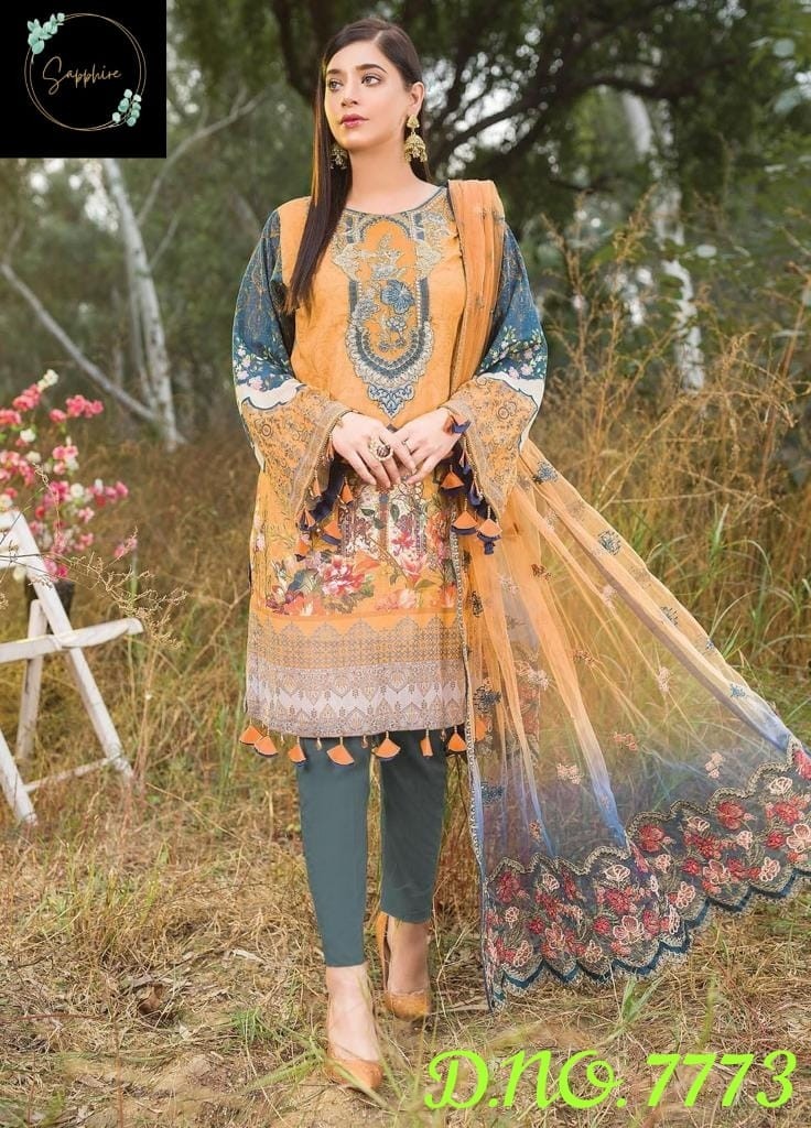 SUPPHIRE 7773 HIT DESIGNER PAKISTANI SUITS WITH PRICE