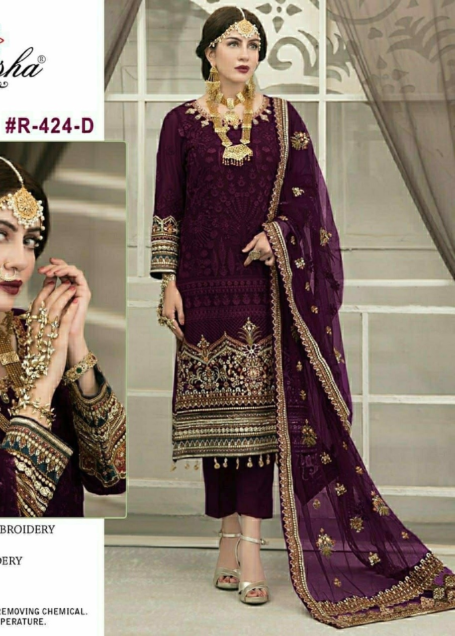 RAMSHA R 424 D PAKISTANI DRESS SINGLE WHOLESALE