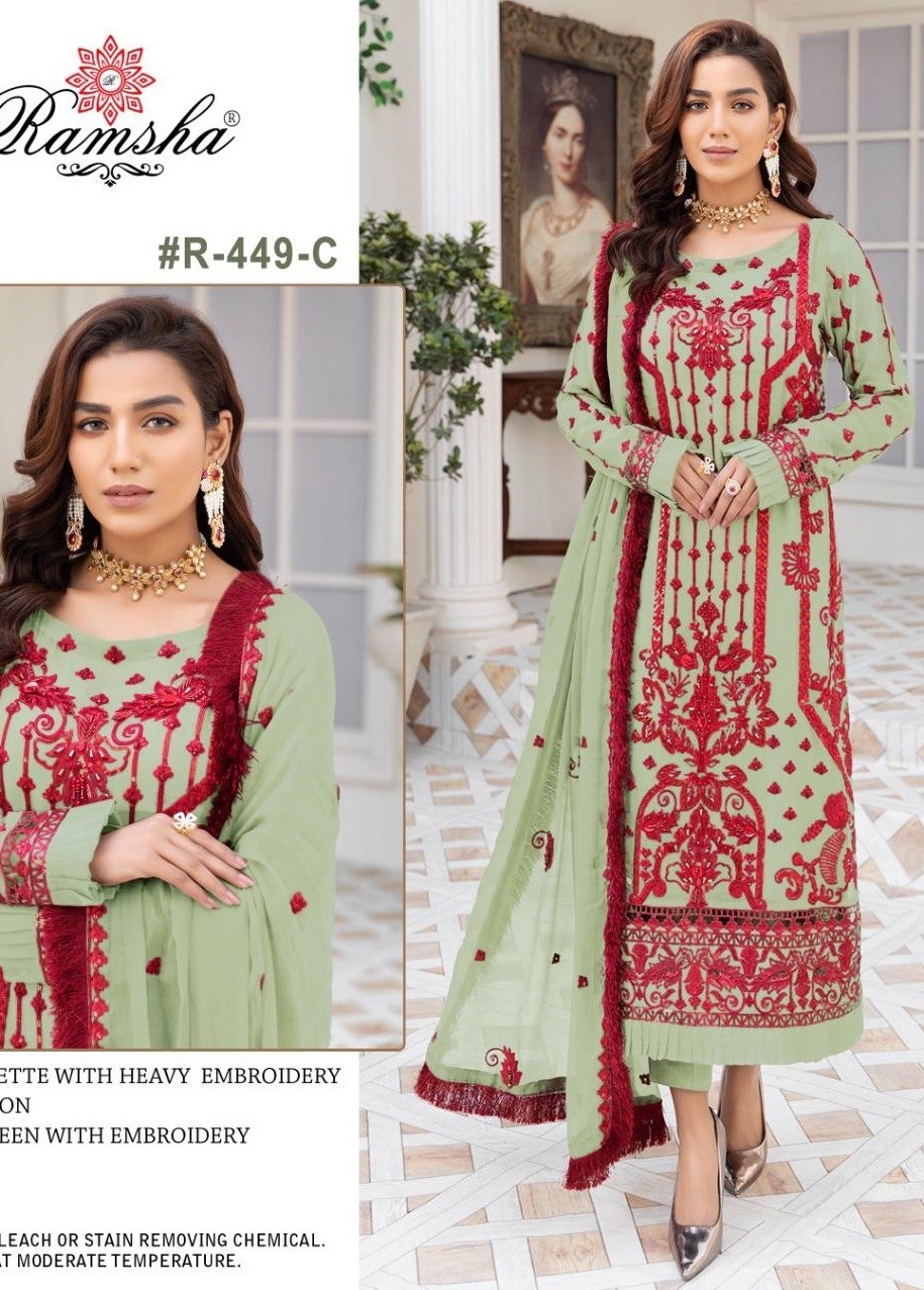 RAMSHA R 449 C PAKISTANI SUIT SINGLE PIECE IN SURAT