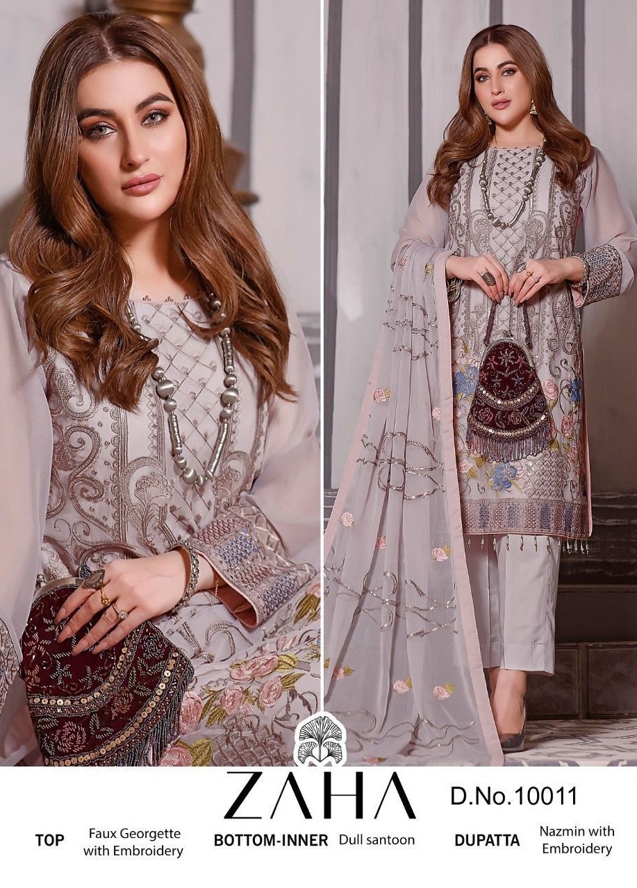 ZAHA 10011 GREY DRESS PAKISTANI SUITS DEALER