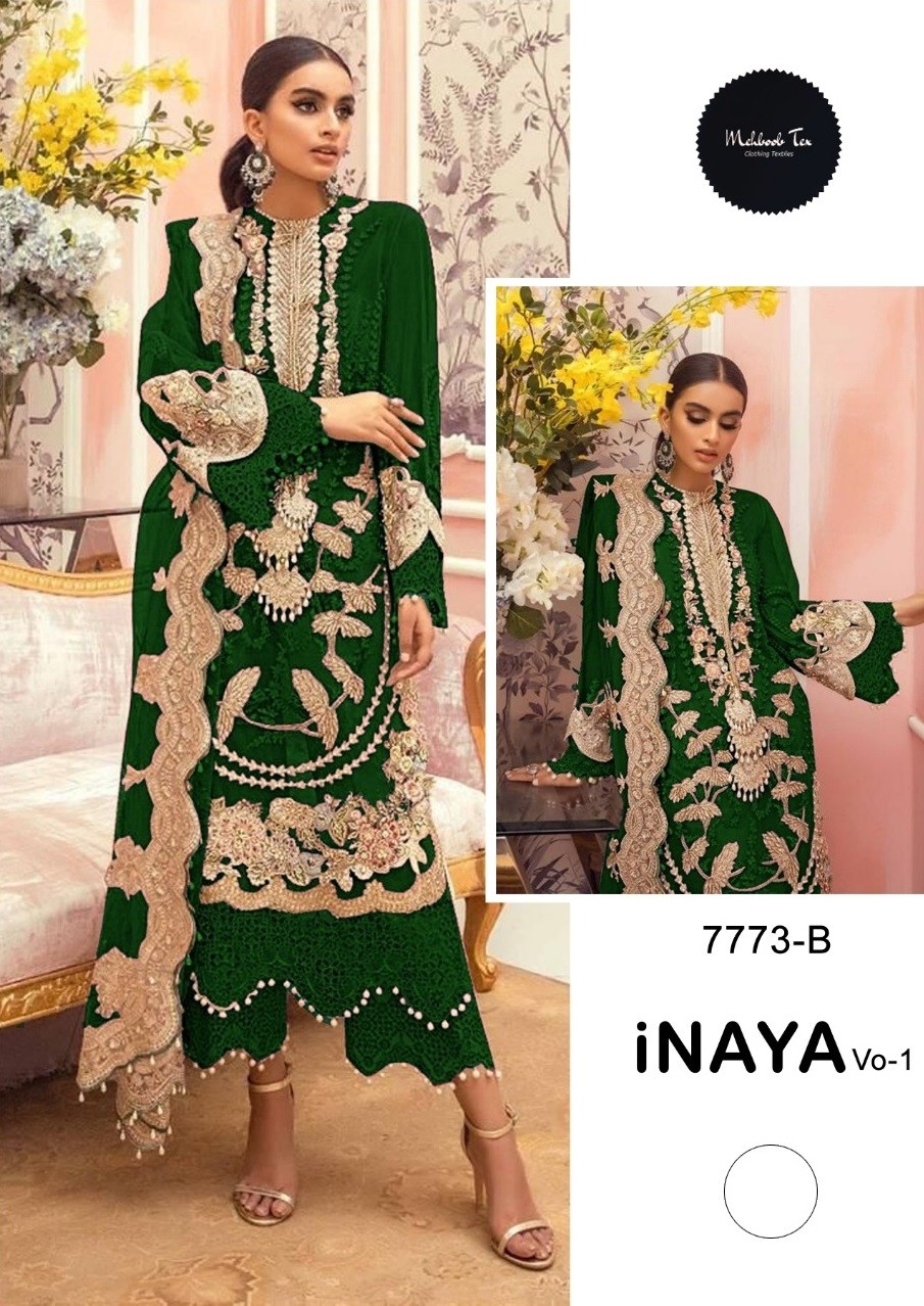 MEHBOOB TEX 7773 B INAYA VOL 1 SALWAR SUITS SINGLE PIECE