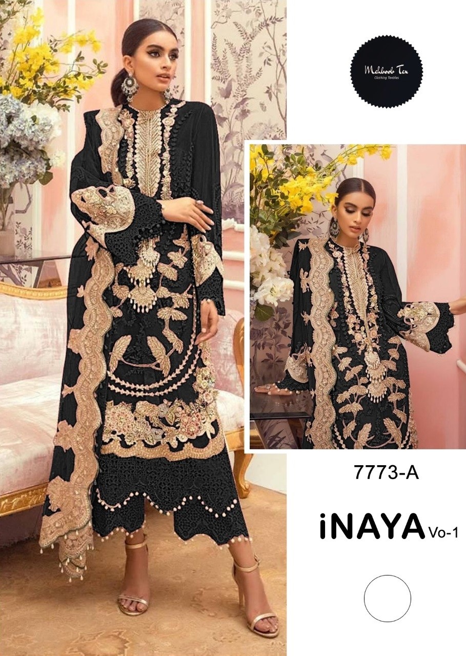 MEHBOOB TEX 7773 A INAYA VOL 1 SALWAR SUITS SINGLE PIECE SURAT