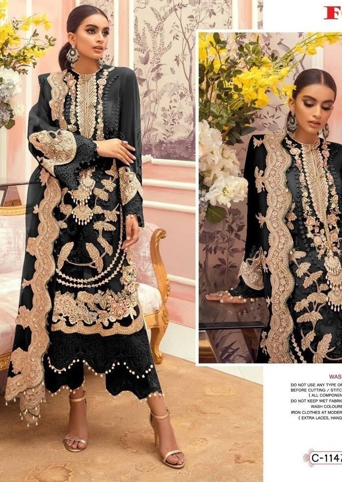 FEPIC ROSEMEEN C 1147 C BLACK SUITS PAKISTANI DRESS 