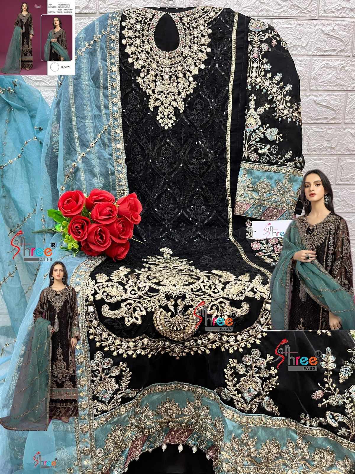 SHREE FABS K 5073 PAKISTANI SUITS DEALER BUY SURAT