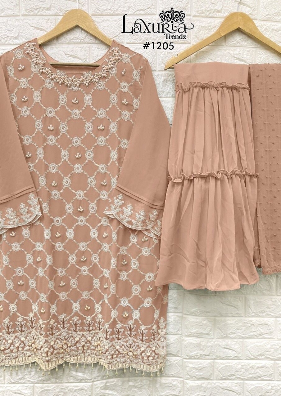 LAXURIA TRENDZ 1205 ORANGE DESIGNER PAKISTANI KURTIS 