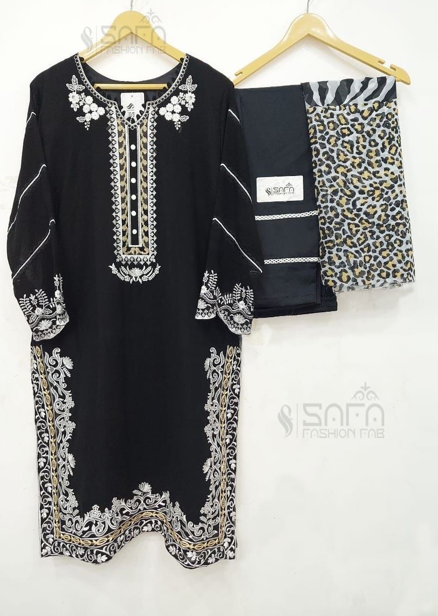 SAFA FASHION FAB 1059 BLACK PAKISTANI KURTIS MANUFACTURER 