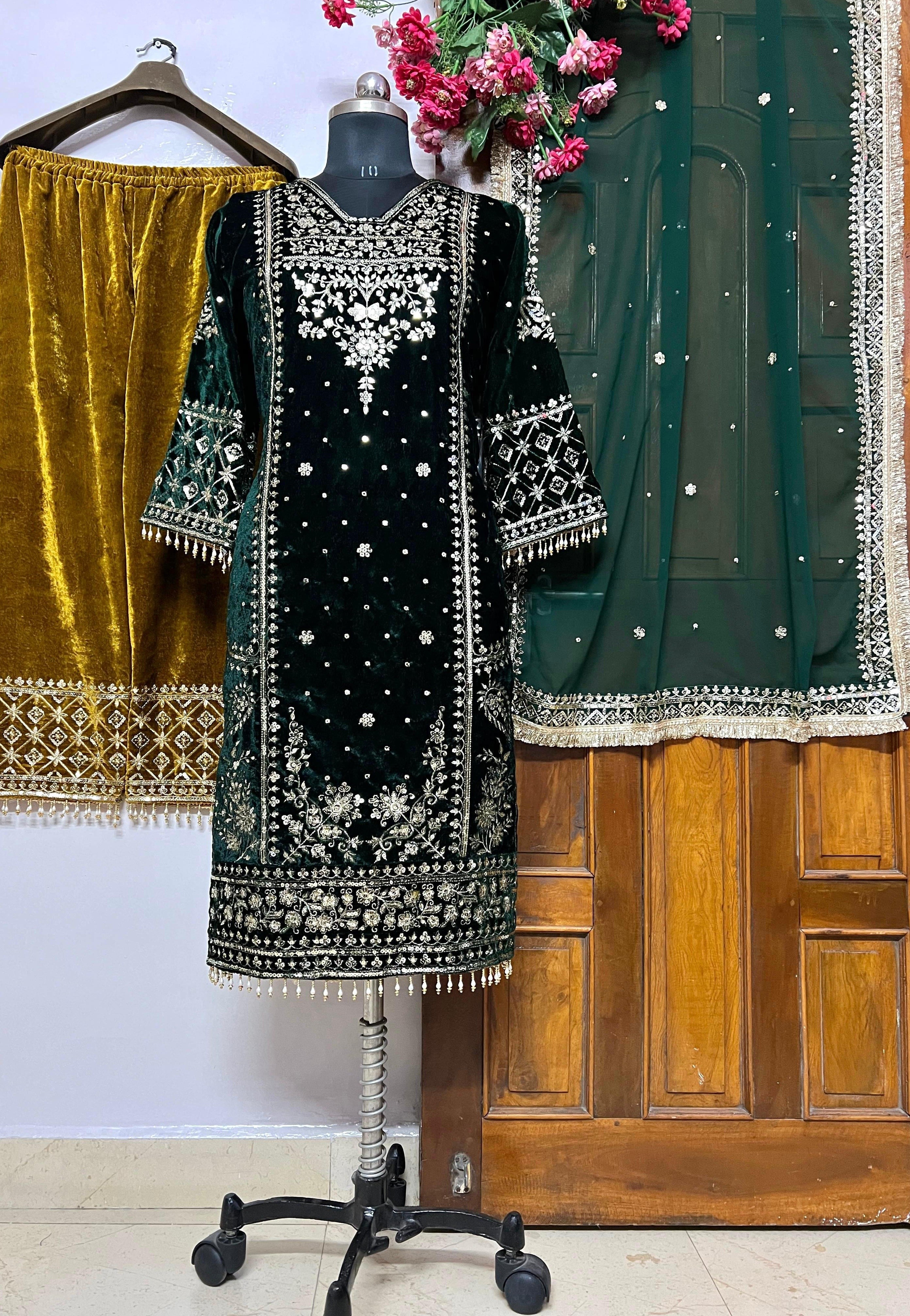 LC 1324 READYMADE VELVET KURTI PLAZZO