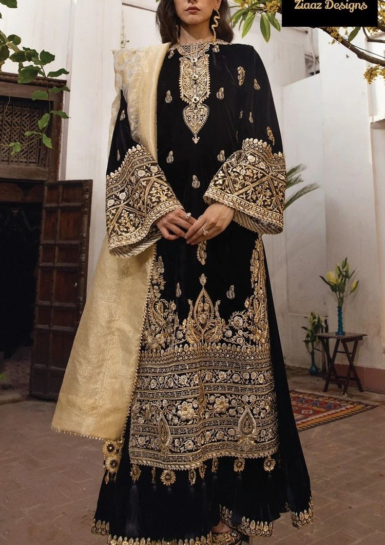 ZIAAZ DESIGNS 643 VELVETS PAKISTANI SUITS MANUFACTRER