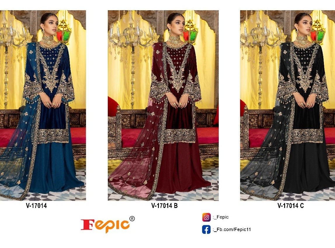 FEPIC 17014 VELVETS SALWAR SUITS WHOLESALE PRICE 