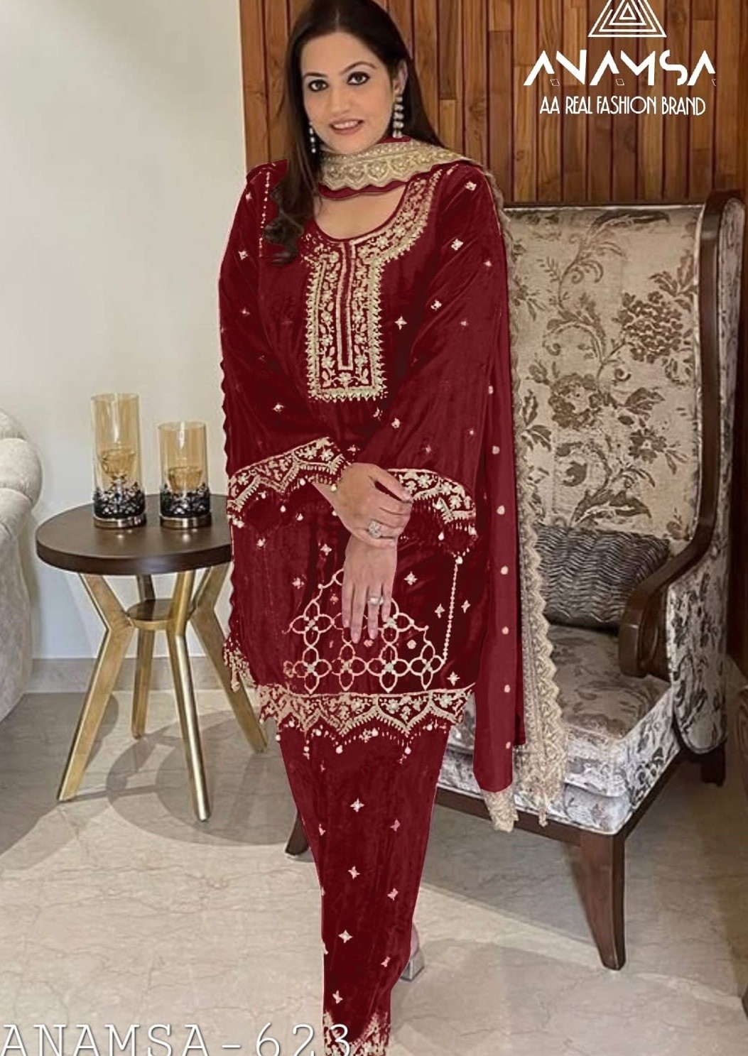 ANAMSA 623 PAKISTANI SUITS SINGLE PIECE