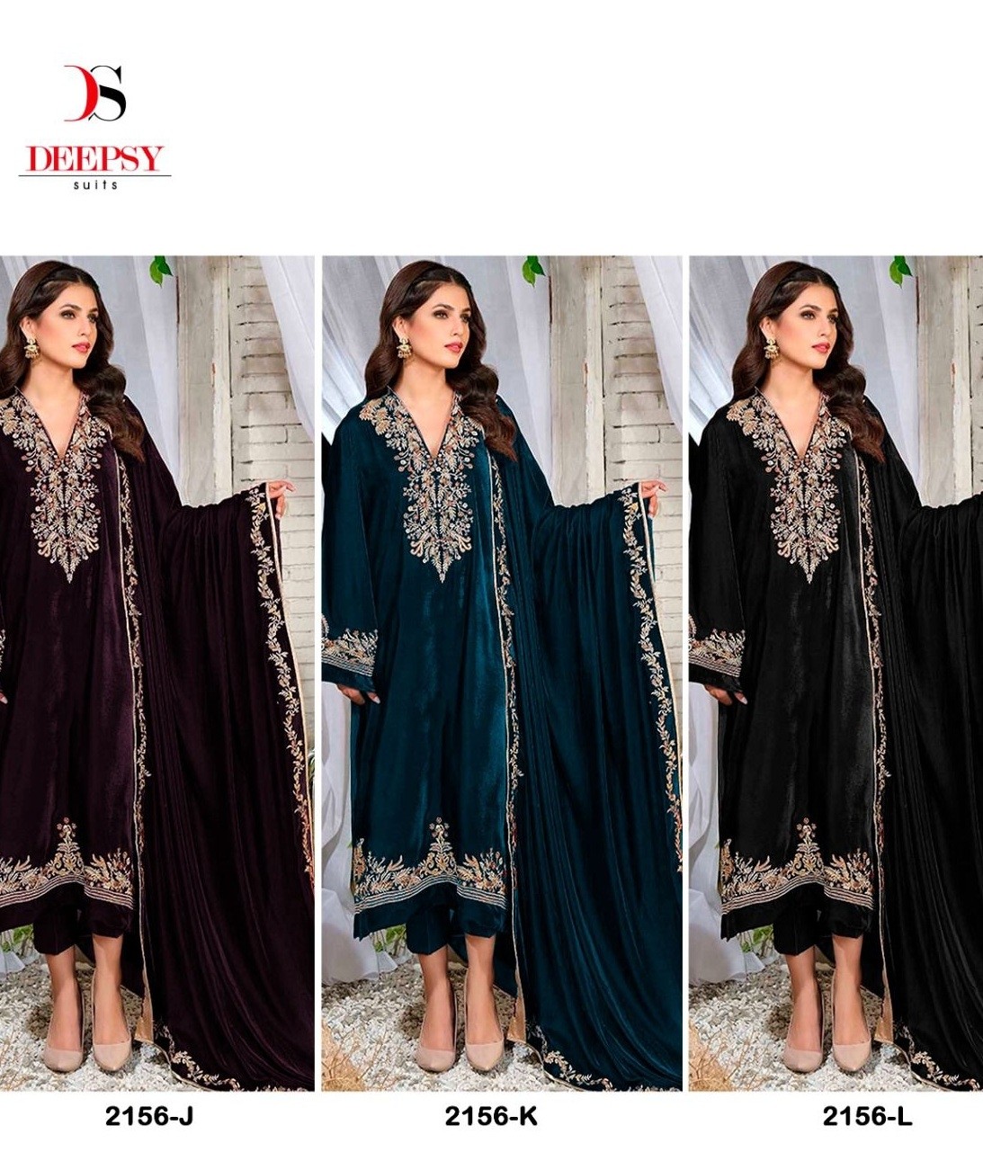 DEEPSY SUITS 2156 VELVET PAKISTANI SUITS WHOLESALE WITH PRICE