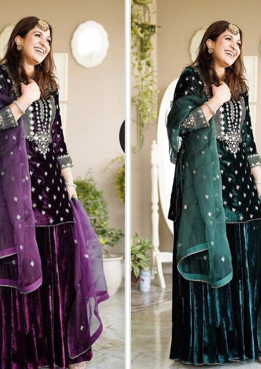 FD 7836 VELVET STICHED PAKISTANI SUITS 