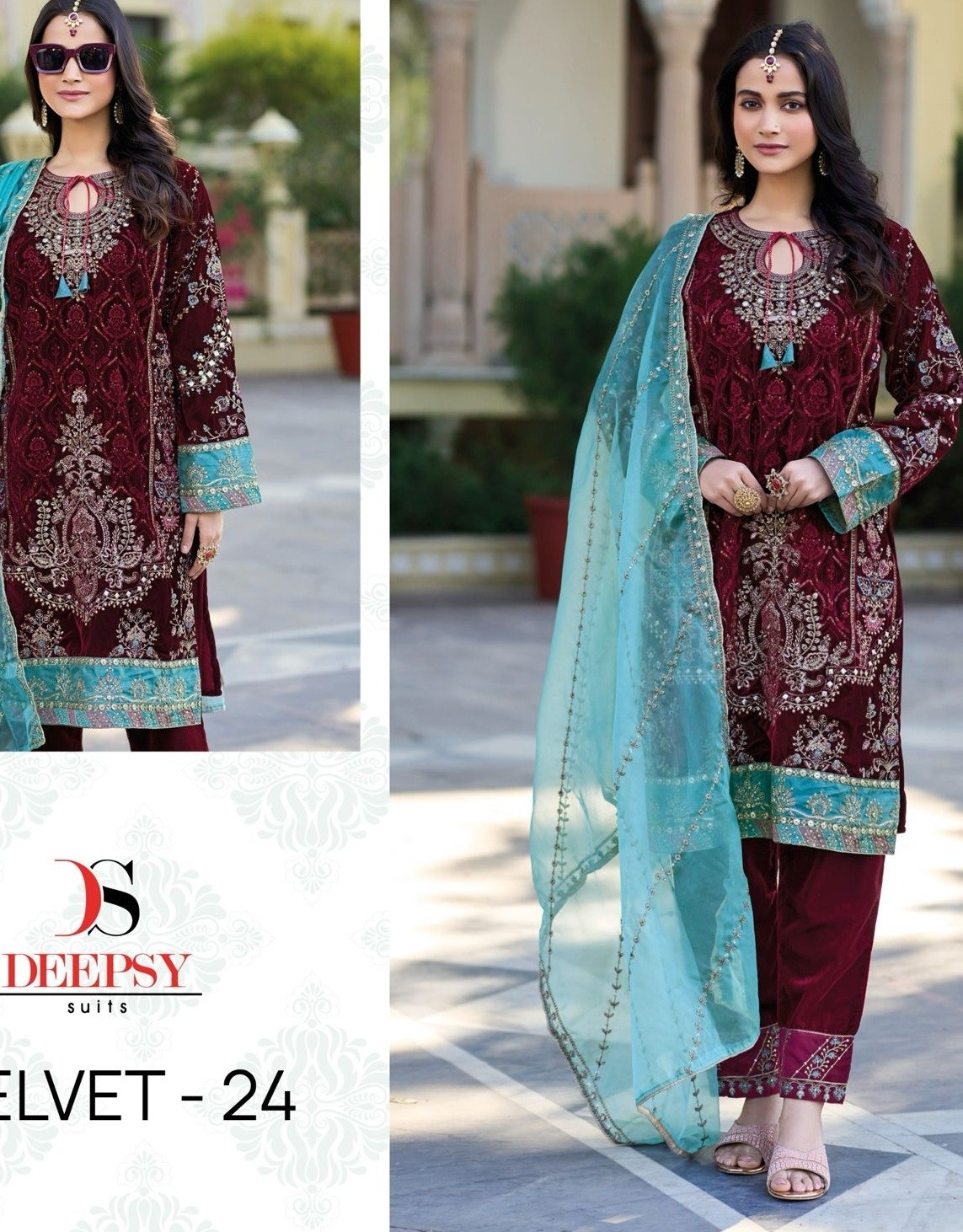 DEEPSY SUITS 32225 A VELVET 24 PAKISTANI SUITS SUPPLIER