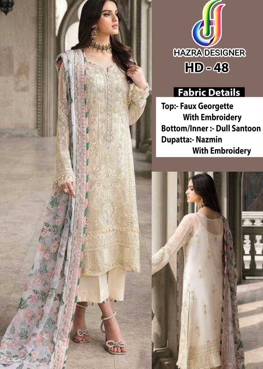HAZRA DESIGNER HD 48 PAKISTANI SUITS WHOLESALER