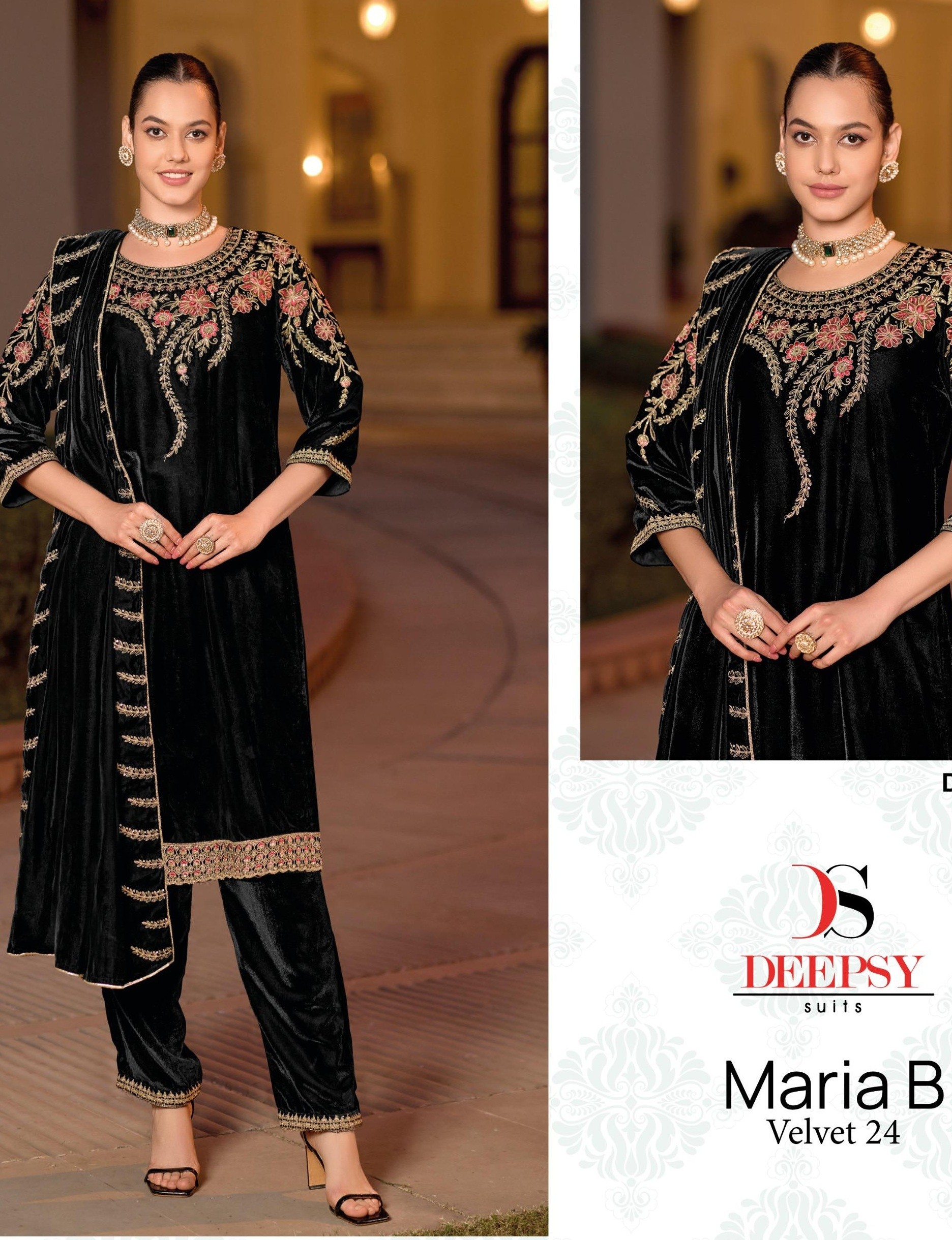 DEEPSY SUITS 32218 A MARIA B VELVET 24 PAKISTANI SALWAR SUITS 