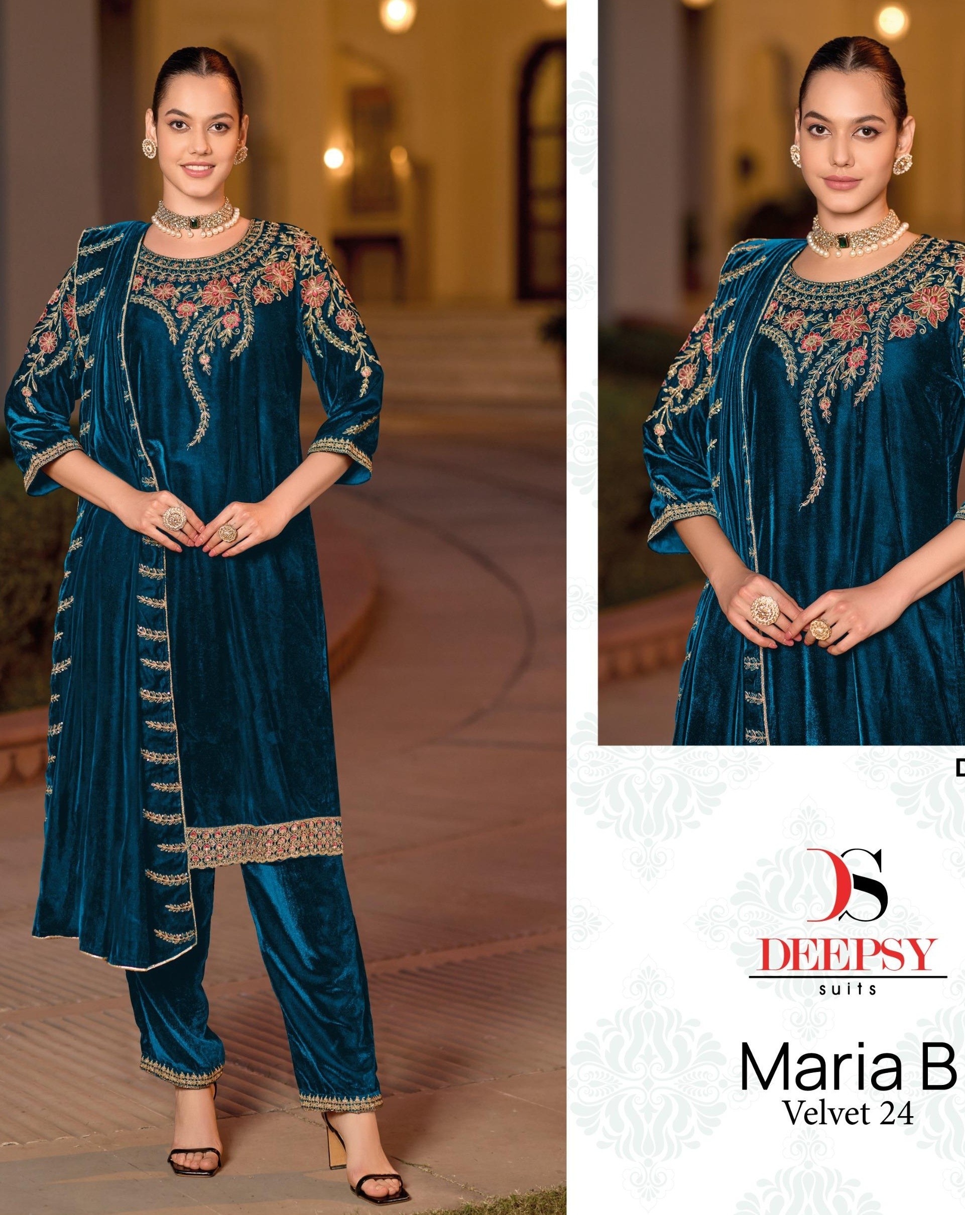 DEEPSY SUITS 32218 C MARIA B VELVET 24 PAKISTANI SALWAR SUITS 2025