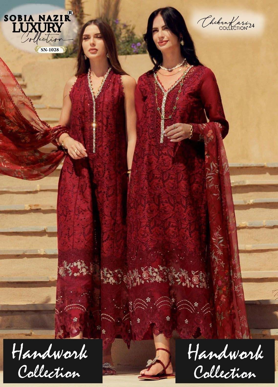 SOBIA NAZIR LUXURY SN 1028 PAKISTANI SUITS LAWN EMBROIDERED 