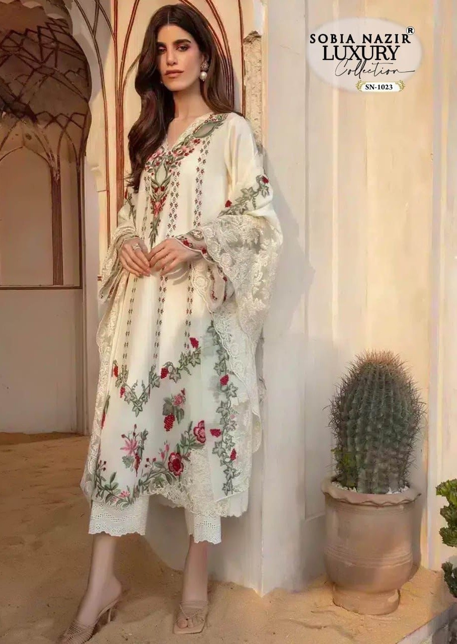 SOBIA NAZIR LUXURY SN 1023 PAKISTANI SUITS CHIKANKARI COLLECTION