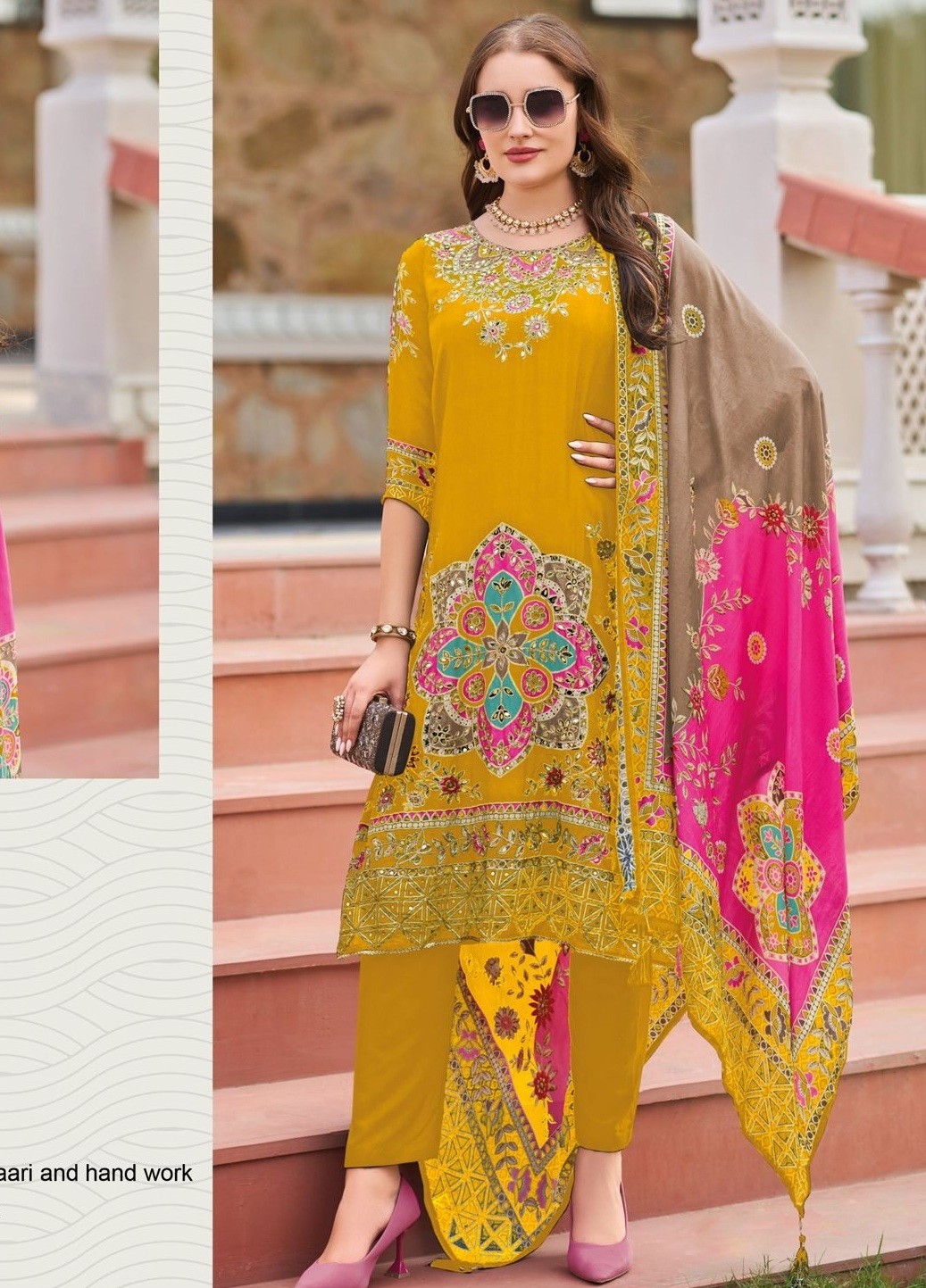 SHREE FABS KT 113 B LATEST SALWAR SUITS YELLOW