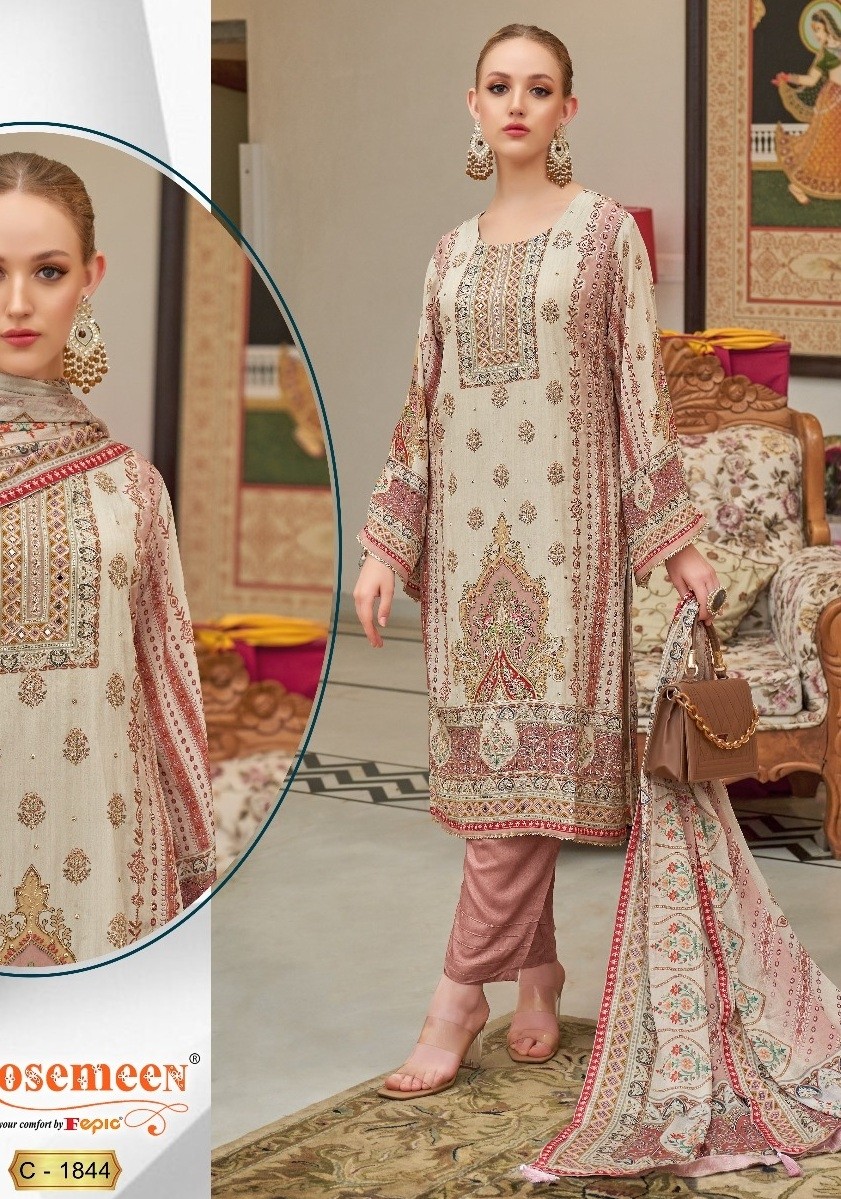 FEPIC ROSEMEEN 1844 PAKISTANI SUITS PRINTED EMBROIDERED