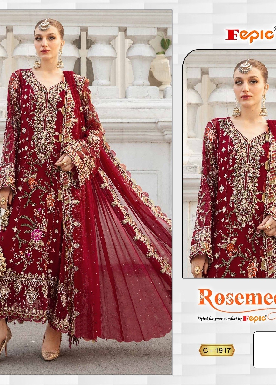 FEPIC ROSEMEEN 1917 PAKISTANI SALWAR SUITS WHOLESALE