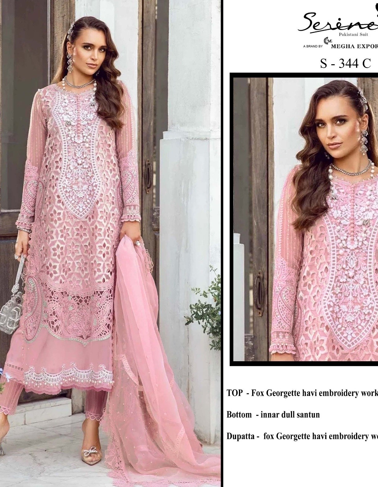 SERINE S 344 C PAKISTANI SALWAR SUITS LATEST HANDWORK SURAT