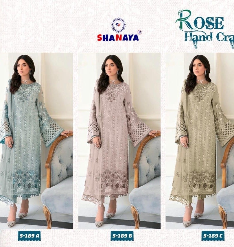 SHANAYA ROSE HAND CRAFT 189 PAKISTANI SUITS WHOLESALE BY SINGLE