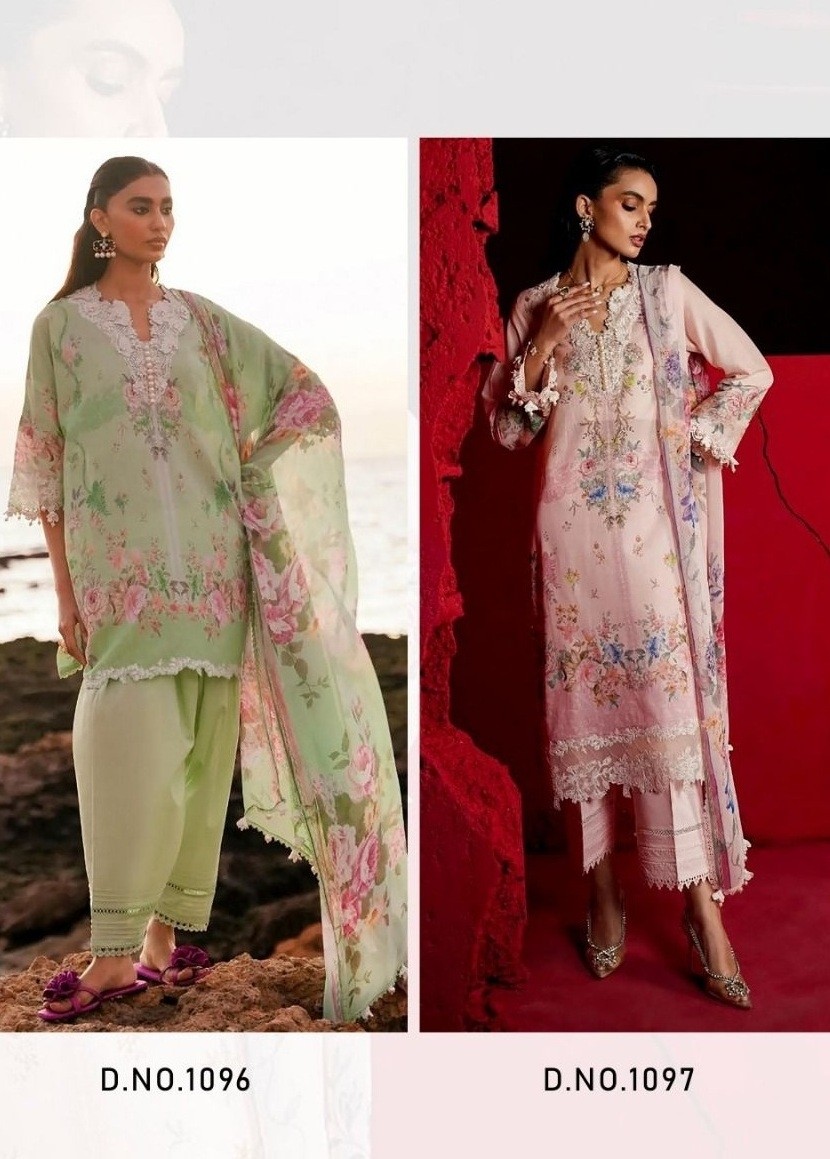 AASHA DESIGNER 1096 1097 SANA SAFINAZ MUZLIN COLLECTION VOL 3 PAKISTANI COTTON SUITS