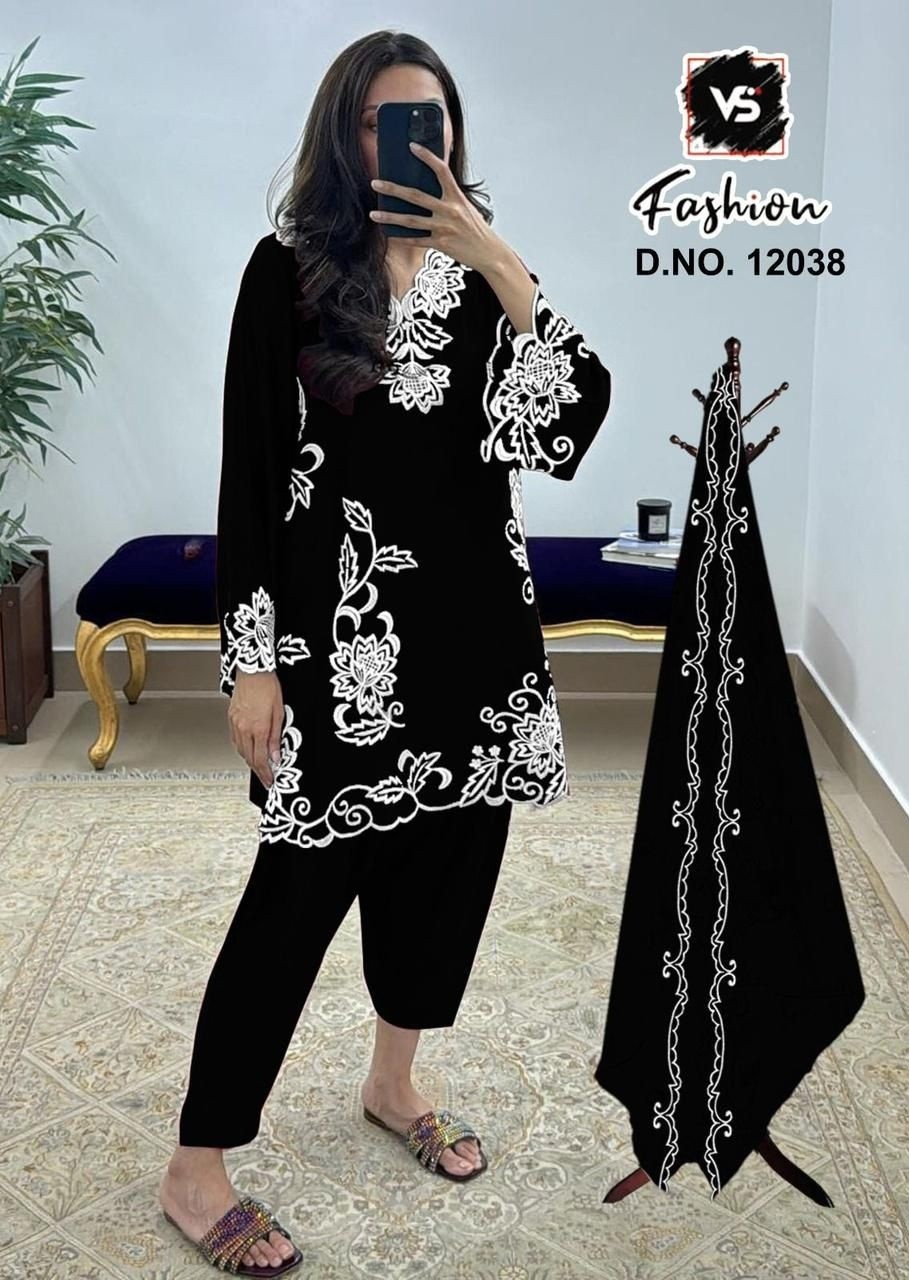 VS FASHION 12038 BLACK PAKISTANI KURTIS