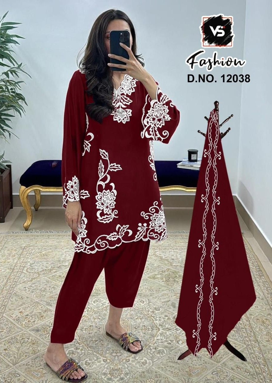 VS FASHION 12038 RED PAKISTANI KURTIS WHOLESALE