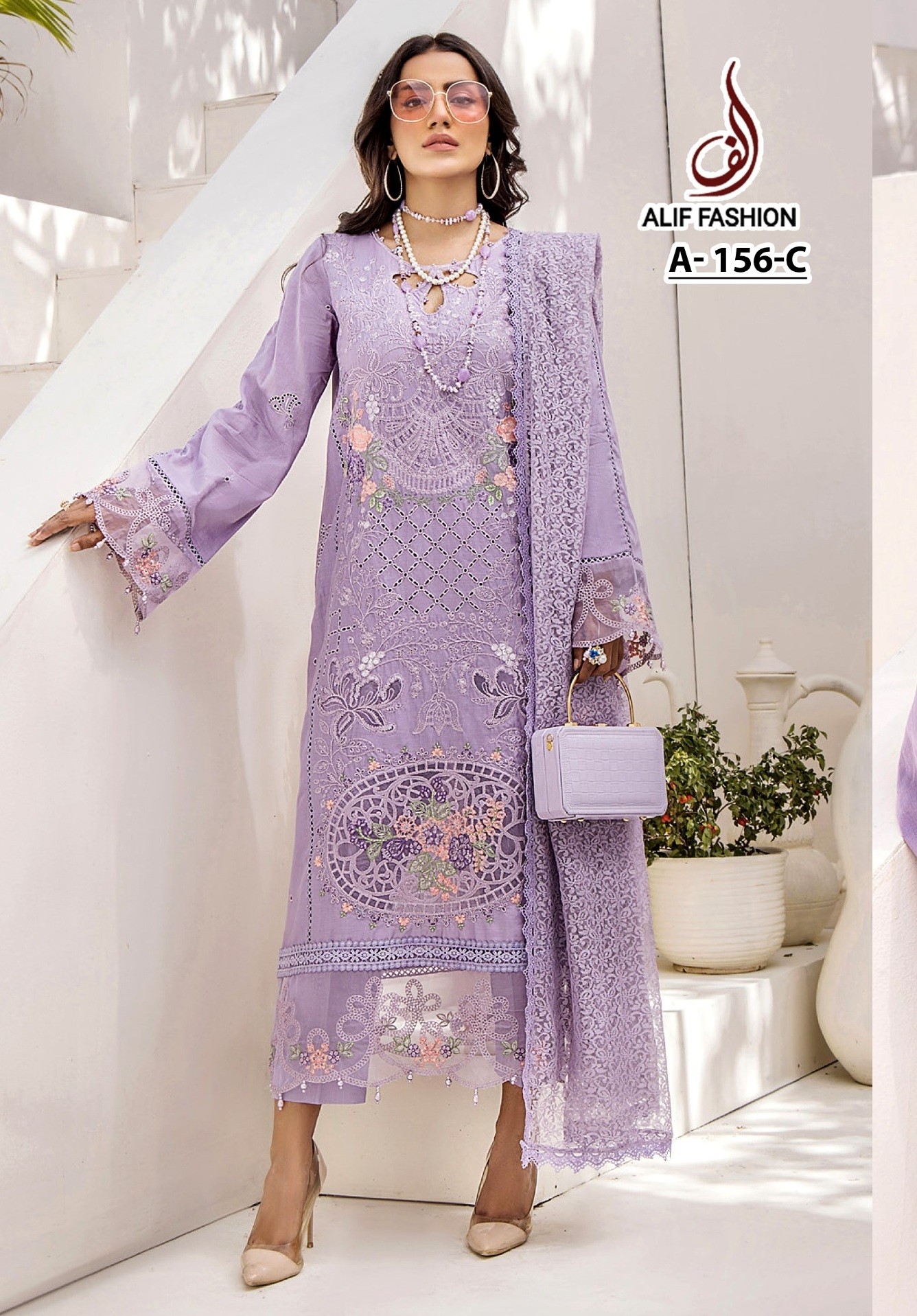 ALIF FASHION A 156 C PAKISTANI SALWAR SUITS DEALER WHOLESALE ONLINE