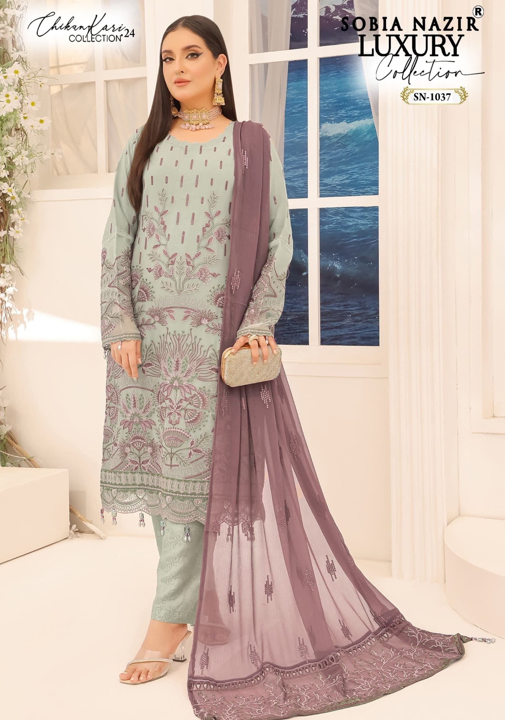 SOBIA NAZIR LUXURY SN 1037 PAKISTANI SALWAR SUITS SINGLE PIECE