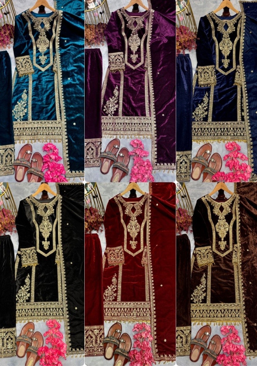 AAROHI DESIGNER PD 1072 VELVET READYMADE PAKISTANI SUITS SUPPLIER