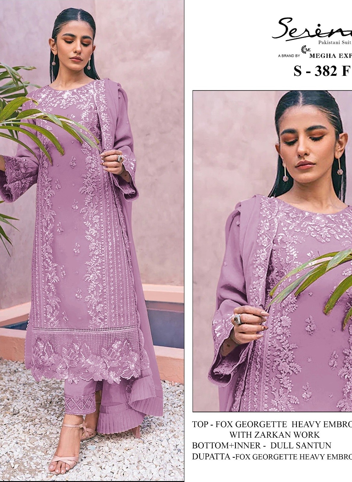 SERINE S 382 F PAKISTANI SUITS WHOLESALE WITH PRICE