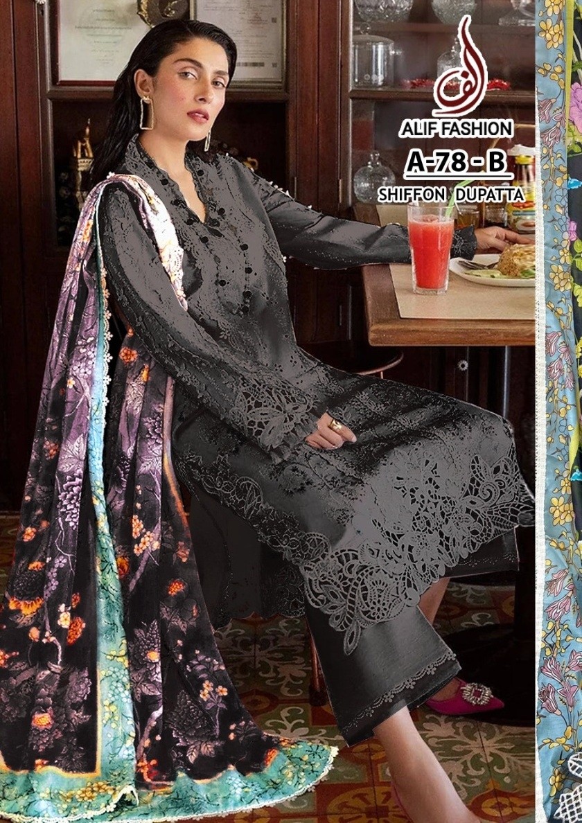 ALIF FASHION A 78 B ONLINE PAKISTANI SUITS