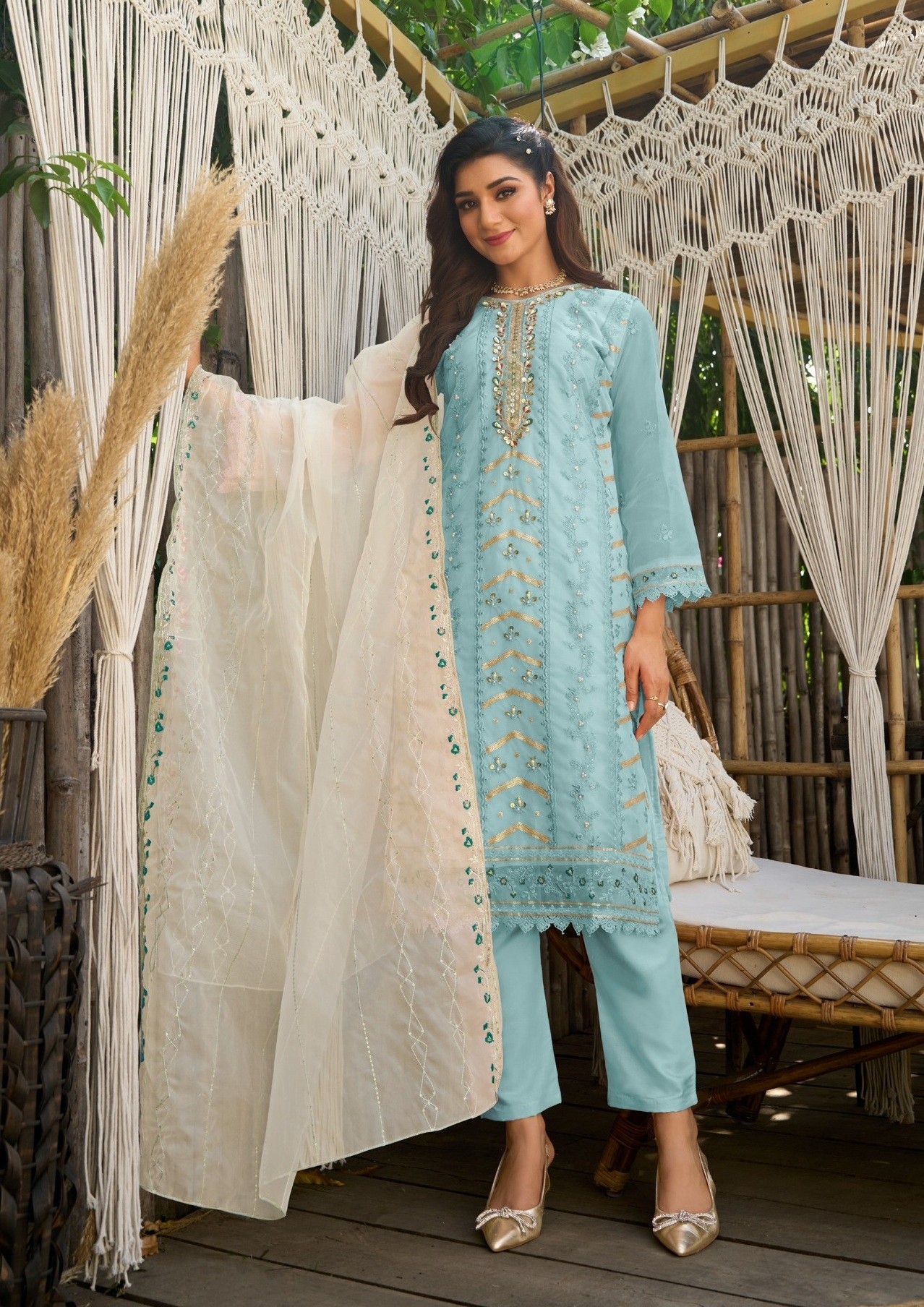 MUSHQ M 316 B LATEST PAKISTANI SUITS ORGANZA 