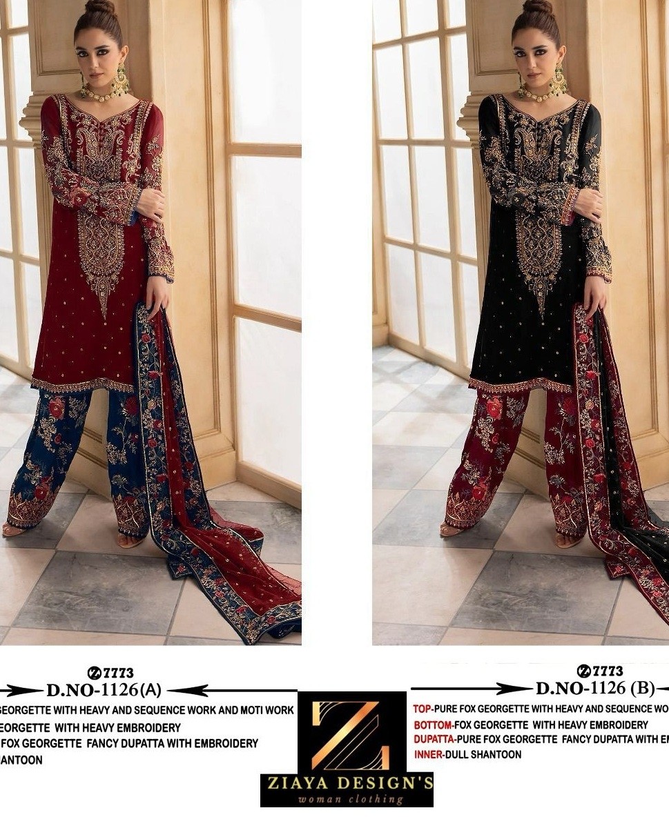ZIAYA DESIGNS 1126 AB BEST PAKISTANI SUITS WHOLESALE