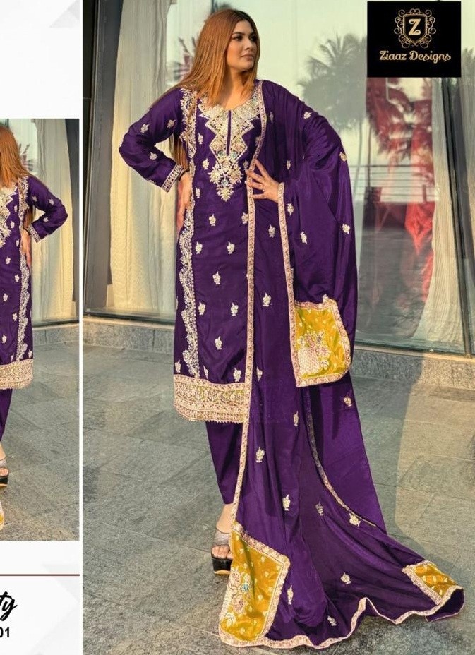 ZIAAZ DESIGNS 443 D PAKISTANI SUITS WHOLESALE SINGLE PIECE IN INDIA