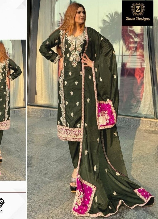 ZIAAZ DESIGNS 443 B PAKISTANI SUITS WHOLESALE SINGLE PIECE