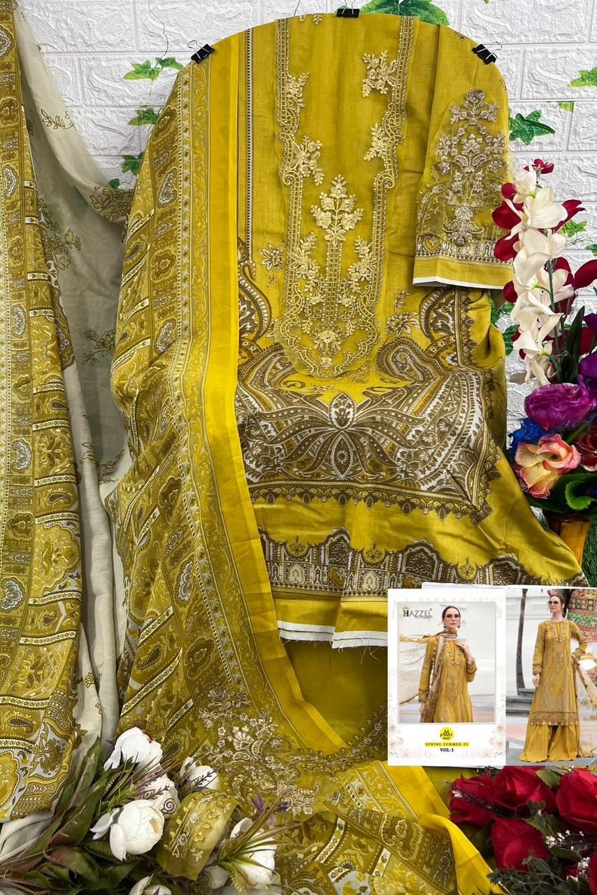 HAZZEL 0156 M PRINT VOL 3 HIT COTTON PAKISTANI SUITS 