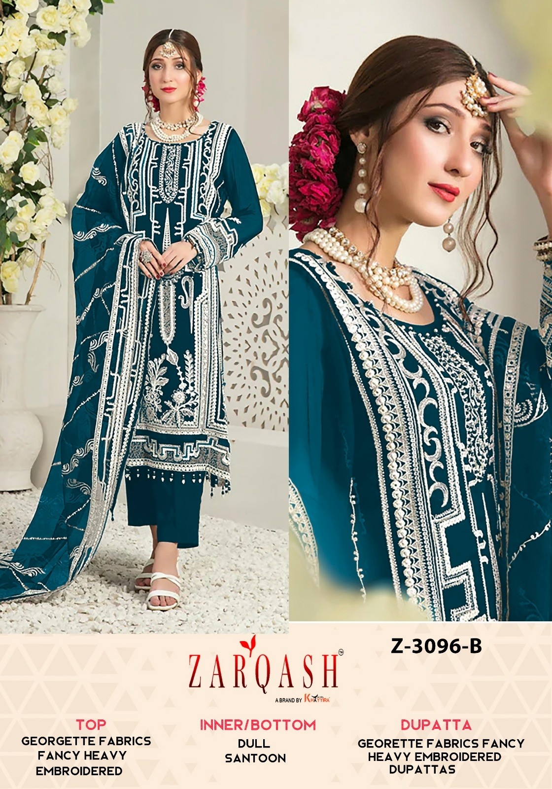 ZARQASH 3096 B FANCY ONLINE PAKISTANI SUITS