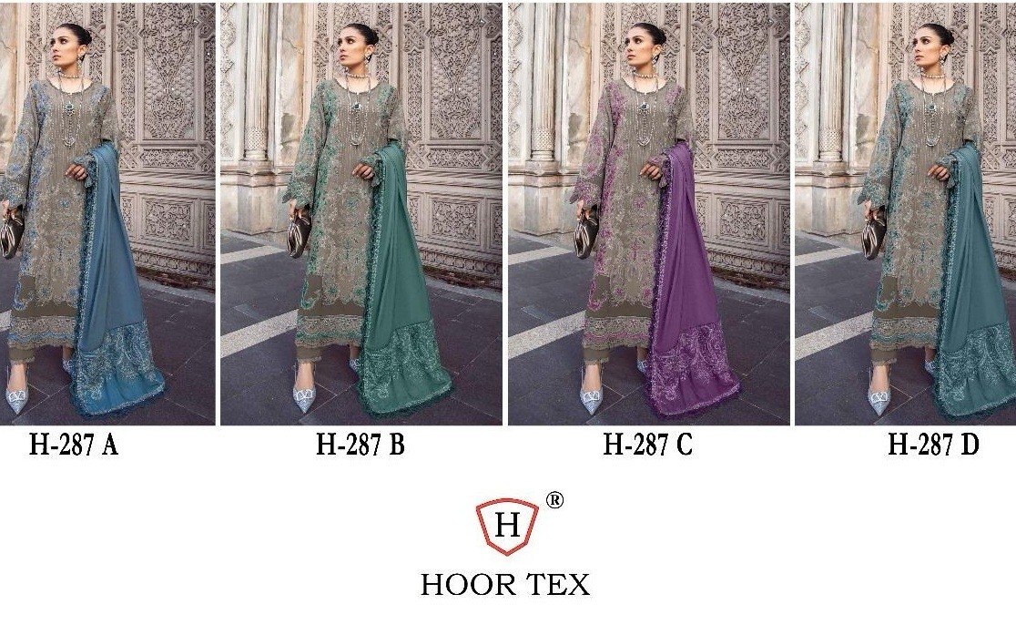 HOOR TEX H 287 A B C D PAKISTANI SALWAR SUITS SINGLE PIECE
