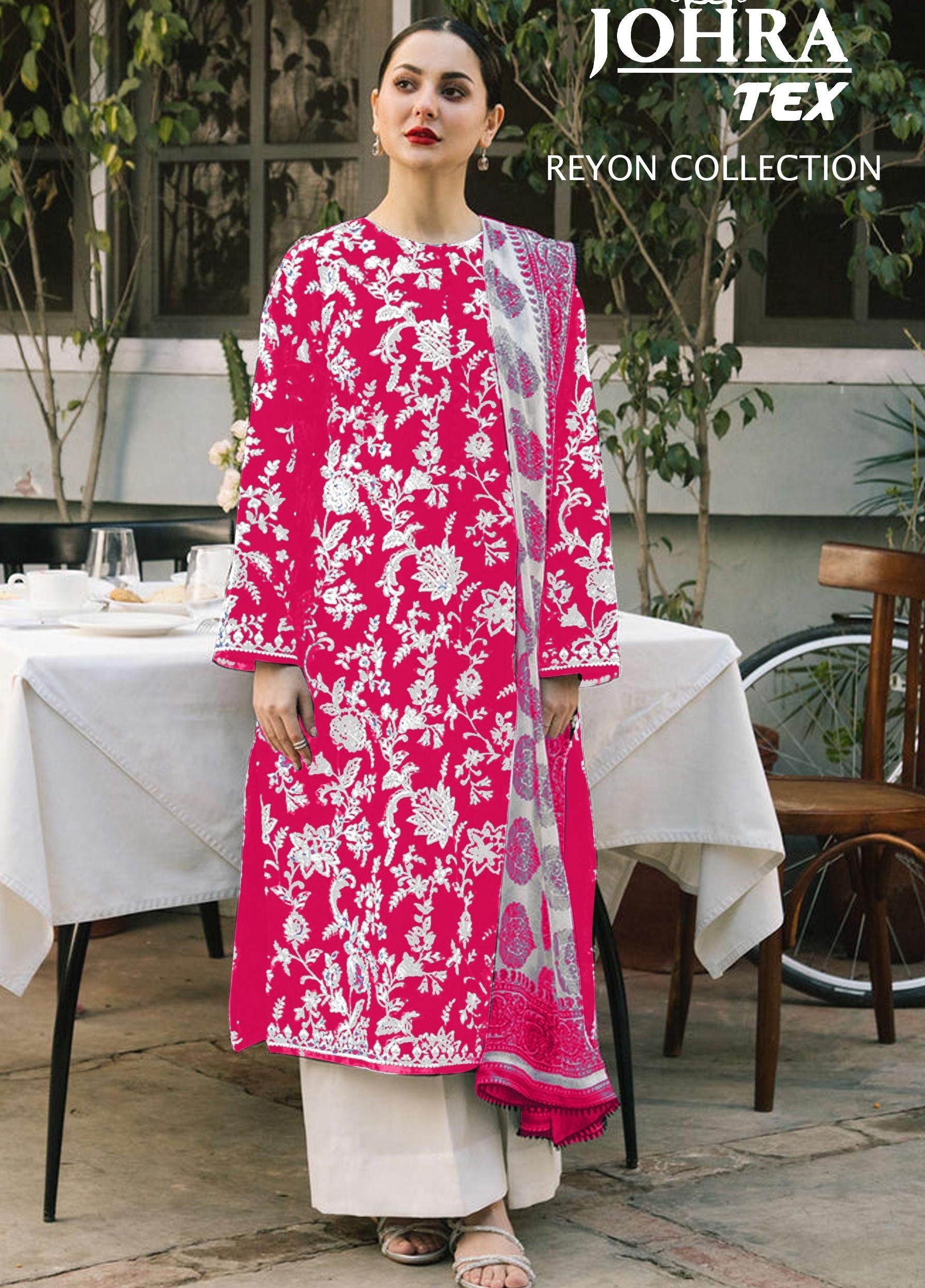 JOHRA TEX JT 157 F REYON COLLECTION VOL 2 PAKISTANI SALWAR SUITS