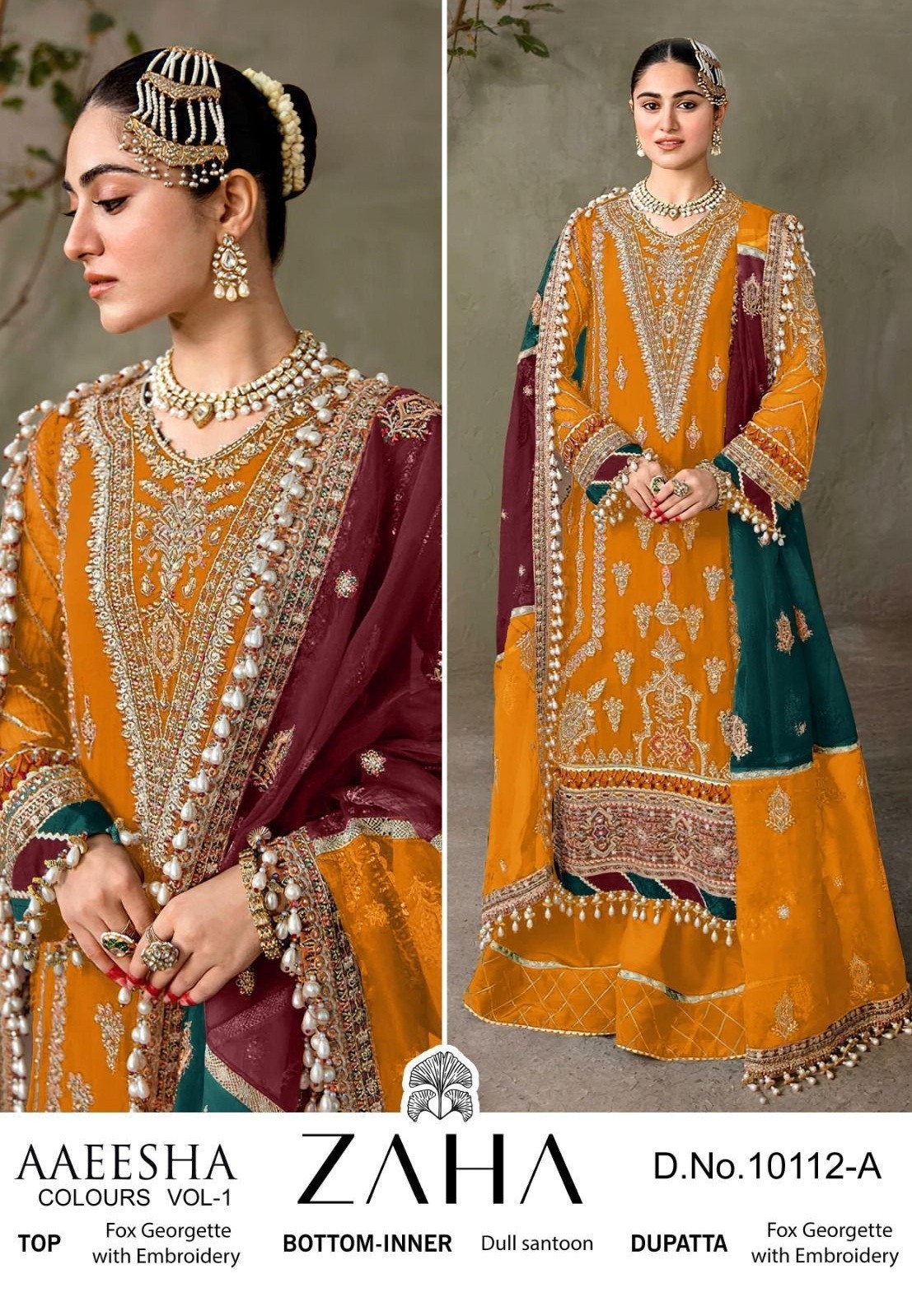 ZAHA 10112 A AAEESHA VOL 1 SALWAR SUITS SINGLE PIECE