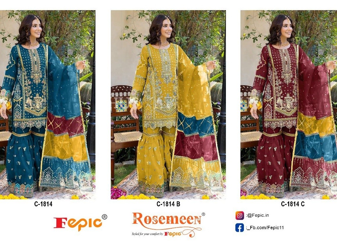 FEPIC ROSEMEEN 1814 B C FANCY DESIGN SALWAR SUITS