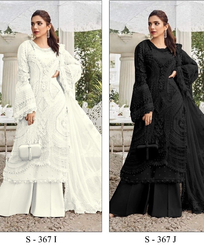 SERINE S 367 I J BLACK AND WHITE PAKISTANI SUITS BUY ONLINE